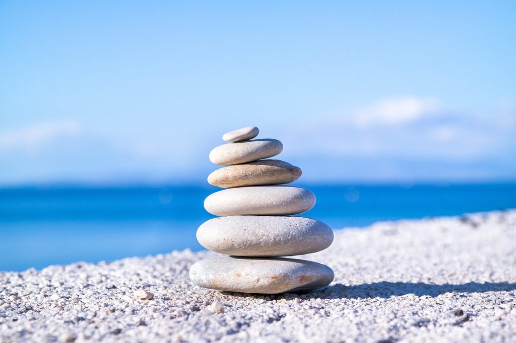 Cada piedra está en el lugar adecuado para un equilibrio perfecto.