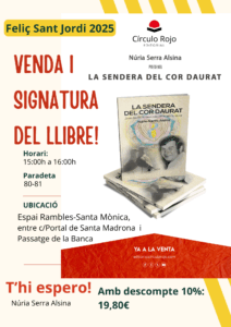 Cartel Sant Jordi Ilustrado Amarillo y Rojo